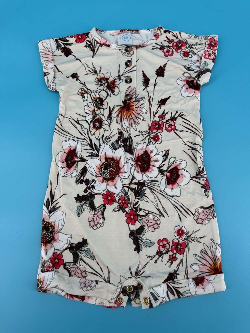 Lou Lou & Company Floral Print Short Sleeve Romper 2T